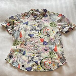 Paul Smith Multicolor Abstract Short-Sleeve Button-Down Shirt
